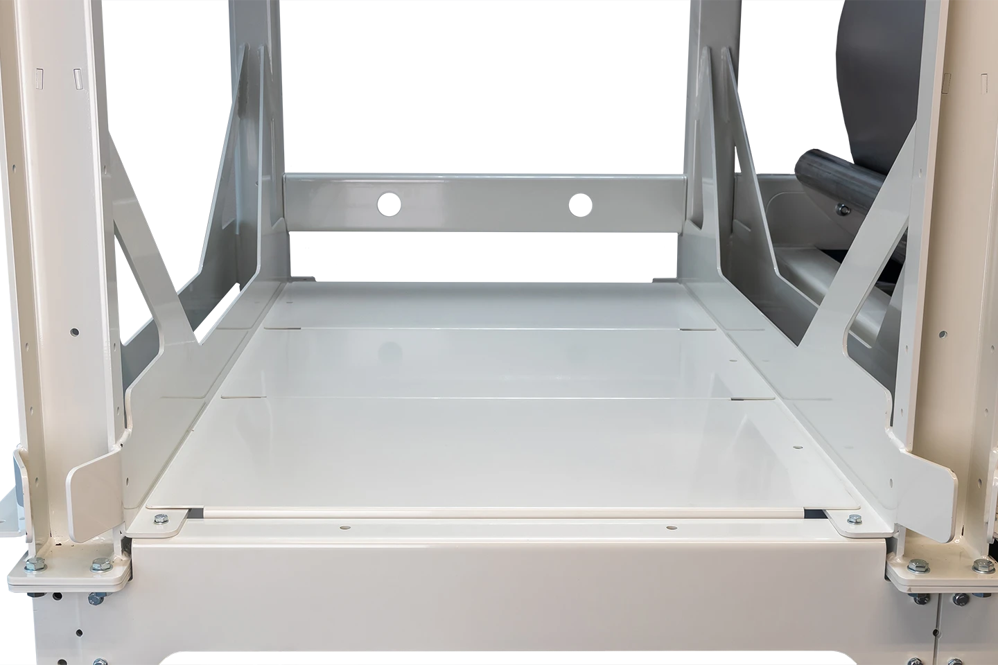 moveable cover plates for flexible storage on white background