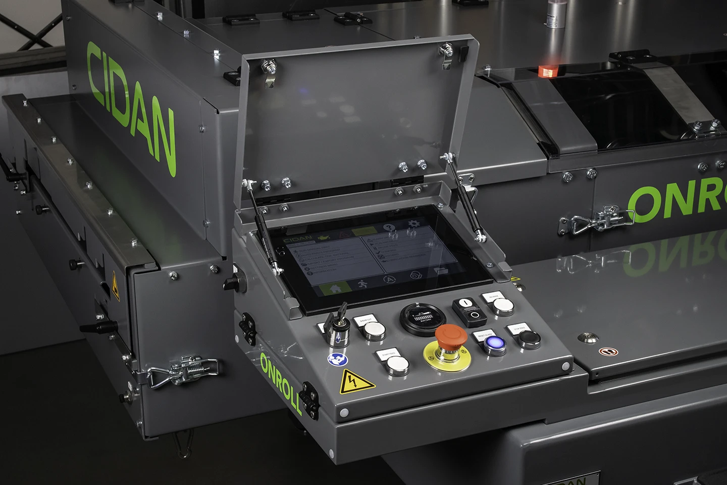 cidan onroll control system with emergency stop